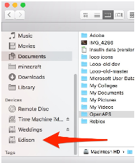 Edison in Finder