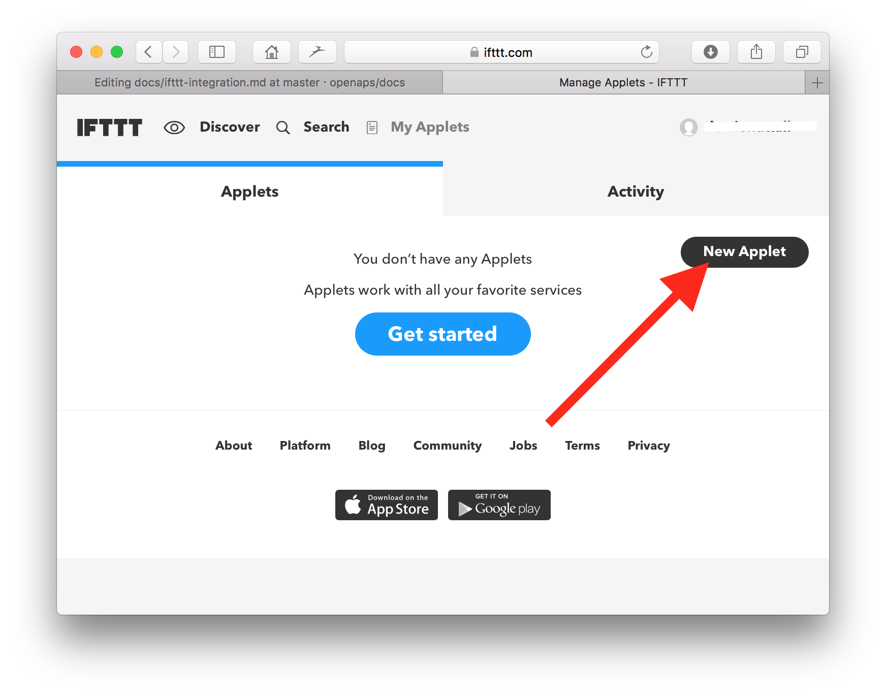 IFTTT new applet