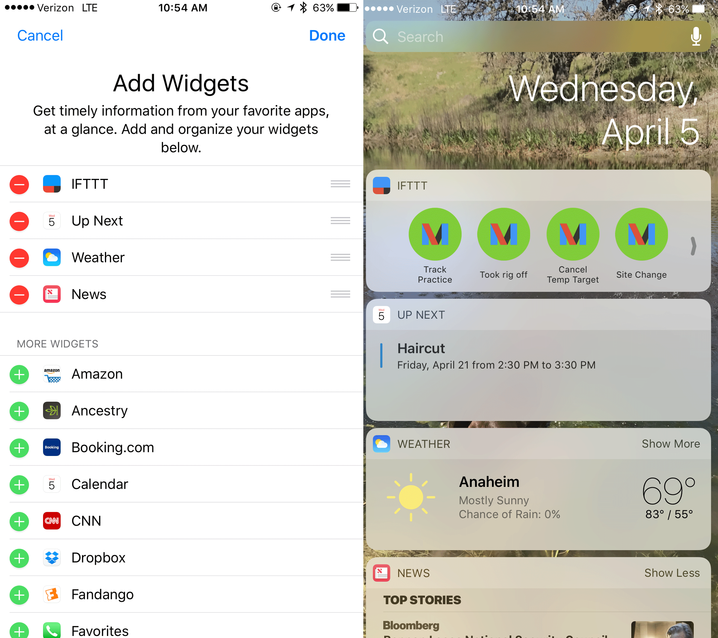 IFTTT Today View