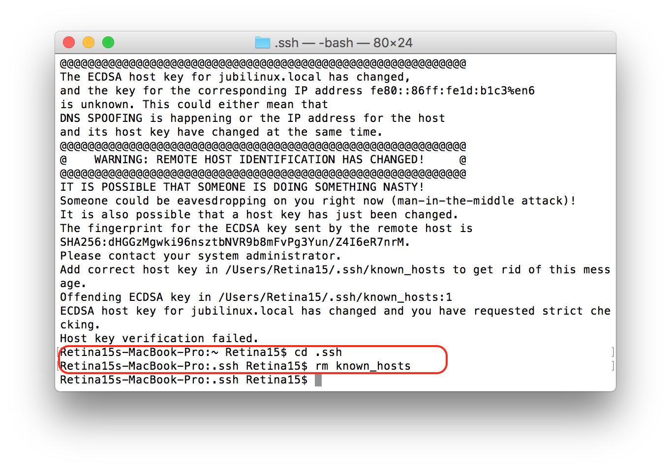 Mac spoofing error