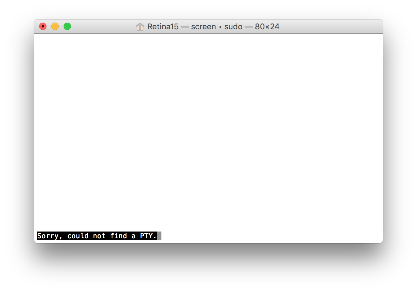 Mac Screen message for busy port