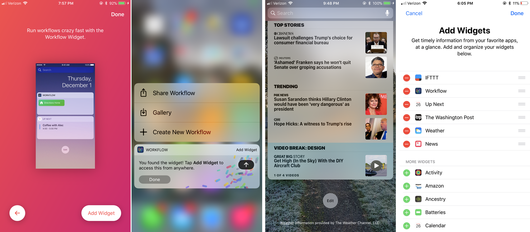 IFTTT Workflow widget