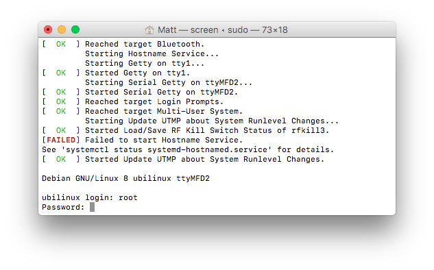 Login after successful Reboot
