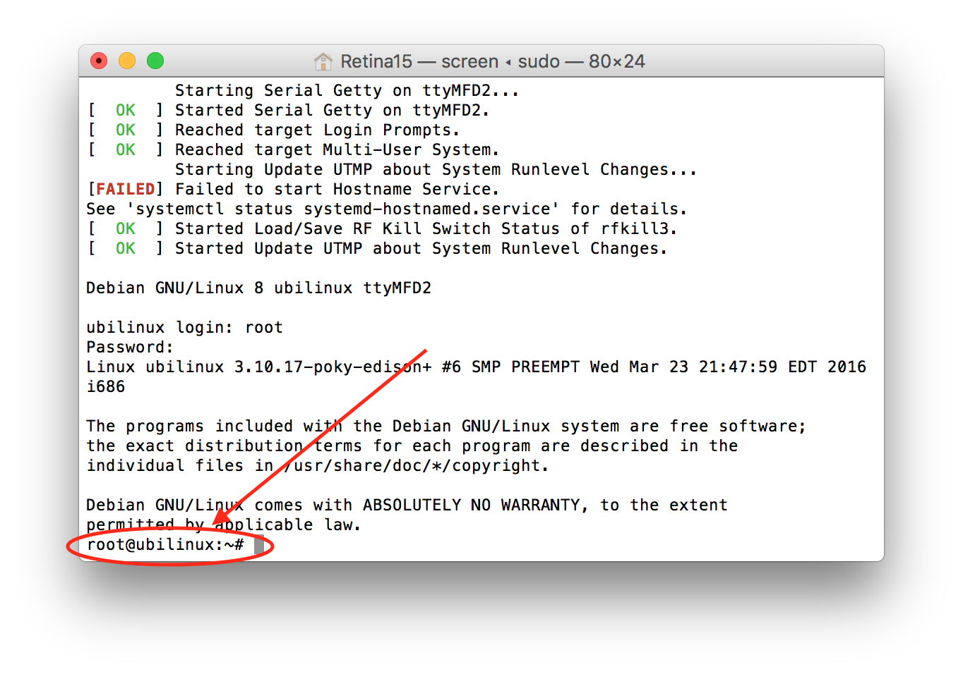 Terminal Prompt for Jubilinux