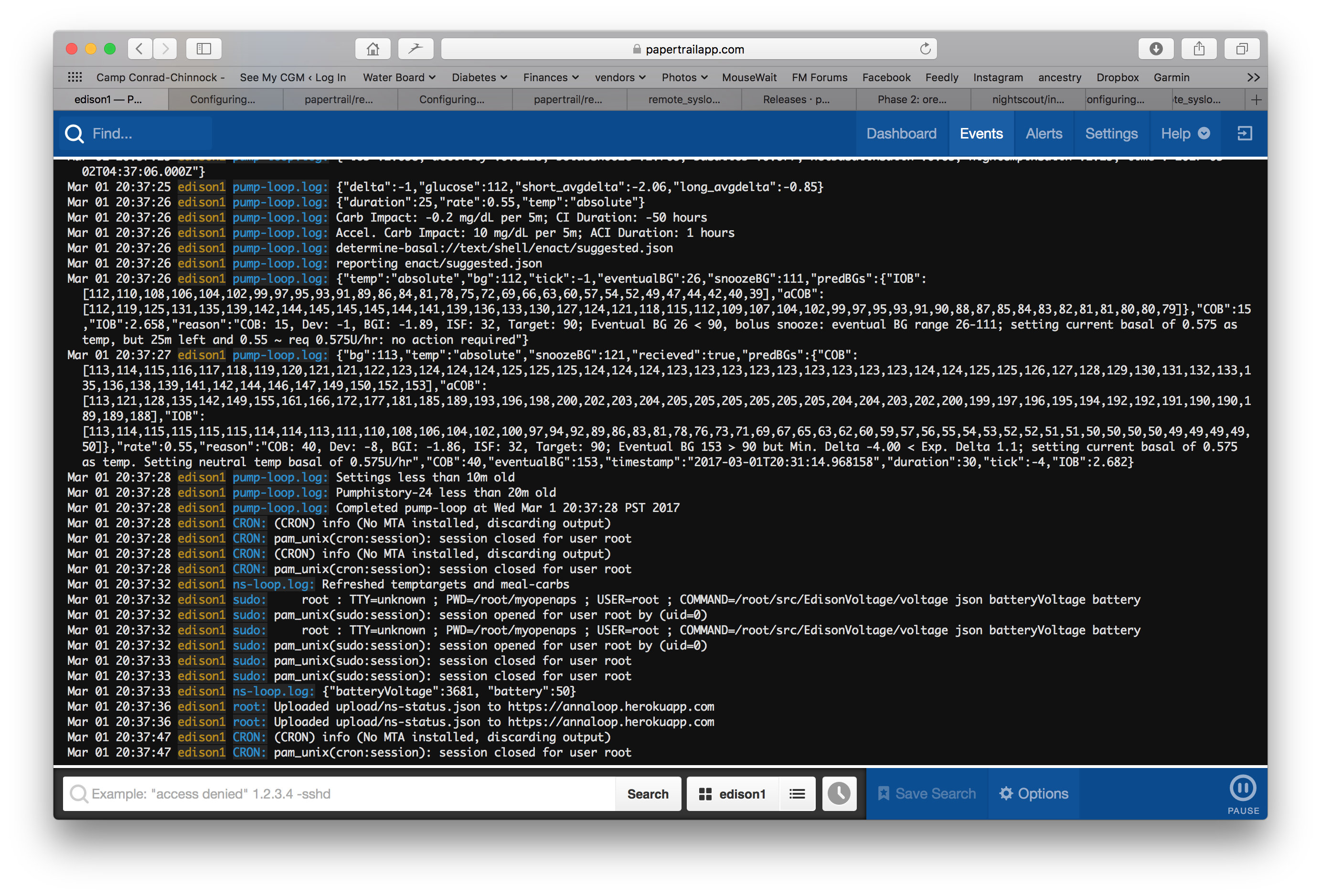 papertrail log example