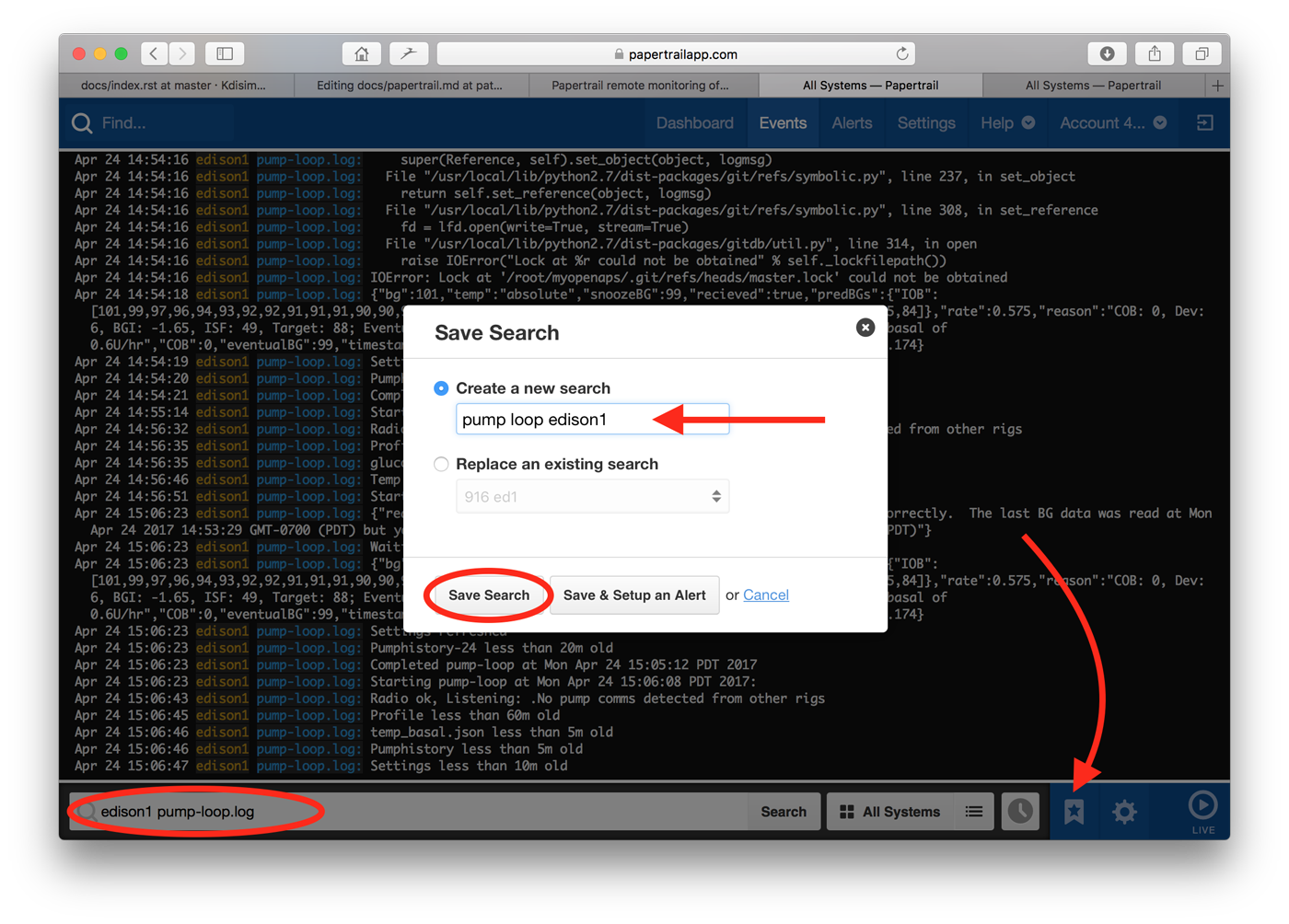 papertrail log filters