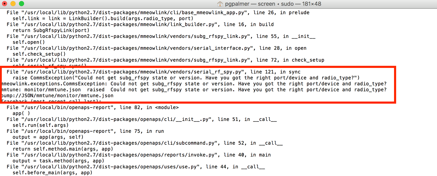 papertrail subg error message